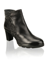 POE Lederkombination Stiefelette