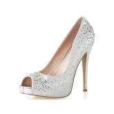 Fabulicious™ Glitter-Pumps Heiress Peeptoe-Pumps silber Damen