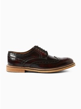 Leder-Brogues, weinrot