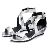 LASCANA Sandalette Keilsandaletten silber Damen