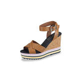 TOMMY HILFIGER Sandalen/Sandaletten Keilsandaletten hellbraun Damen