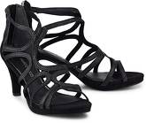 Glitzer-Sandalette von MARCO TOZZI in schwarz für Damen. Gr. 38,39,40