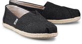 Alpargata Vegan von TOMS in schwarz für Damen. Gr. 36,37,38,39,40,41