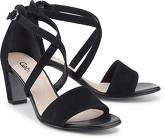 Velours-Sandalette von Gabor in schwarz für Damen. Gr. 37 1/2,38 1/2,40,40 1/2