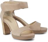 Velours-Sandalette von Paul Green in beige für Damen. Gr. 36,37,37 1/2,38,38 1/2,39,40,40 1/2,41