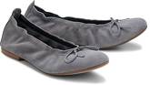 Velours-Ballerina von Clic in grau für Mädchen. Gr. 35,36,37,38,39