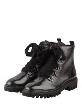 Paul Green Lack-Schnürboots grau