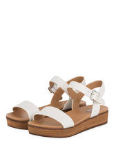 Dune London Plateau-Sandalen Lilybeth weiss