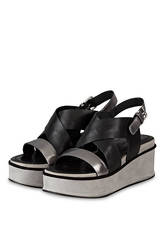 Elvio Zanon Plateau-Sandalen schwarz