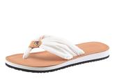 TOMMY HILFIGER Zehentrenner LEATHER FOOTBED BEACH SANDAL