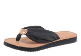 TOMMY HILFIGER Zehentrenner LEATHER FOOTBED BEACH SANDAL