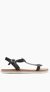 Sandale mit T-Strap aus echtem Leder