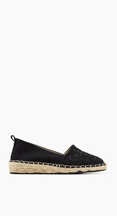 Espadrilles mit Stichtings und Bast-Sohle