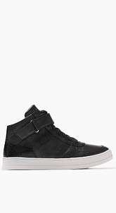 High Top-Sneaker in Leder-Optik