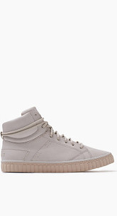 High Top-Sneaker in Leder-Optik