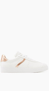 Trend-Sneaker in Leder-Optik mit Roségold