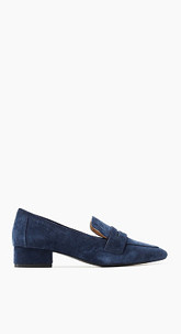 Loafer aus Veloursleder, mit Absatz