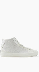 High Top-Sneaker aus Material-Mix