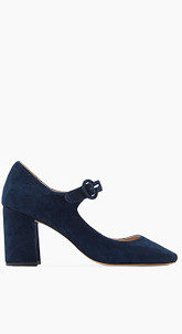 Mary Jane-Pumps mit Blockabsatz, Leder