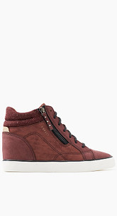 Wedge-Sneakers in Nubukleder-Optik