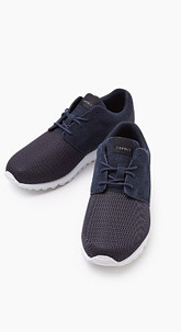 Trend-Sneaker aus Mesh und Verloursleder