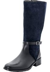 XL-Stiefelette schwarz-marine