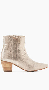 Leder-Bootie im Metallic-Look