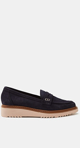 Flatform-Loafer aus Veloursleder