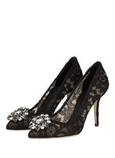 Dolce&Gabbana Pumps Mit Schmucksteinbesatz schwarz