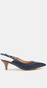 Slingback-Pumps in glatter Leder-Optik