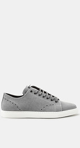 Perforierter Schnürsneaker aus Veloursleder