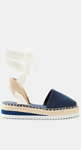 Espadrilles mit Plateau-Sohle, aus Leder