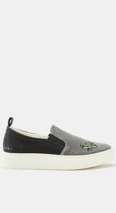 Slip On-Sneaker mit Glitter und Panda-Patch
