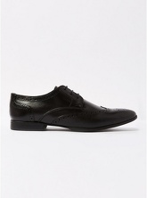 Leder-Brogues, schwarz