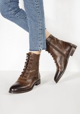 INUOVO Schnürstiefelette Glattleder