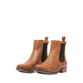 DreiMaster Vintage Weiche Leder Chelsea-Boots Ankle Boots cognac Damen