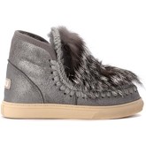 Mou  Moonboots Stiefeletten Eskimo Sneaker in metallgrauem Schaffell
