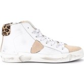 Philippe Model  Turnschuhe High-Top-Sneaker Paris X in weißem Leder mit geschecktem