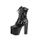 Demonia® Goth Punk Ankle Boot Torment Plateau-Stiefeletten schwarz Damen