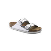 BIRKENSTOCK Slipper Arizona Natural Leather Riemchensandalen silber Damen