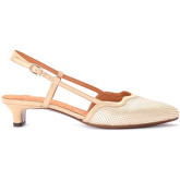 Chie Mihara  Pumps Absatzsandalen Rafia in laminiertem Leder Platin