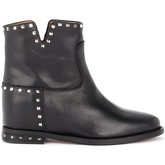 Via Roma 15  Stiefeletten Western-Stiefeletten in schwarzem Leder mit Nieten