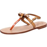 Eddy Daniele  Sandalen sandalen hellbraun leder orange lack ax723