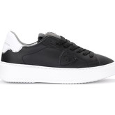 Philippe Model  Sneaker Sneaker Temple in schwarzem Leder mit weißem Spoiler