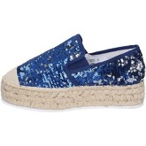 Francescomilano  Damenschuhe mokassins blau textil paillettes BS75