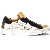 Philippe Model  Sneaker Sneaker Paris X  aus Goldleder und Schwarzem Wildleder.