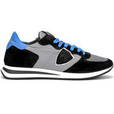 Philippe Model  Sneaker Sneaker Tropez X aus Schwarzem Wildleder und Grauem Stoff
