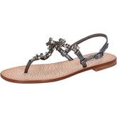 Eddy Daniele  Sandalen sandalen dunkelgrau leder swarovski ax959