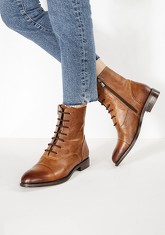 INUOVO Schnürstiefelette Glattleder
