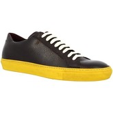 Leonardo Shoes  Sneaker 600 VITELLO PRUGNA GIALLO